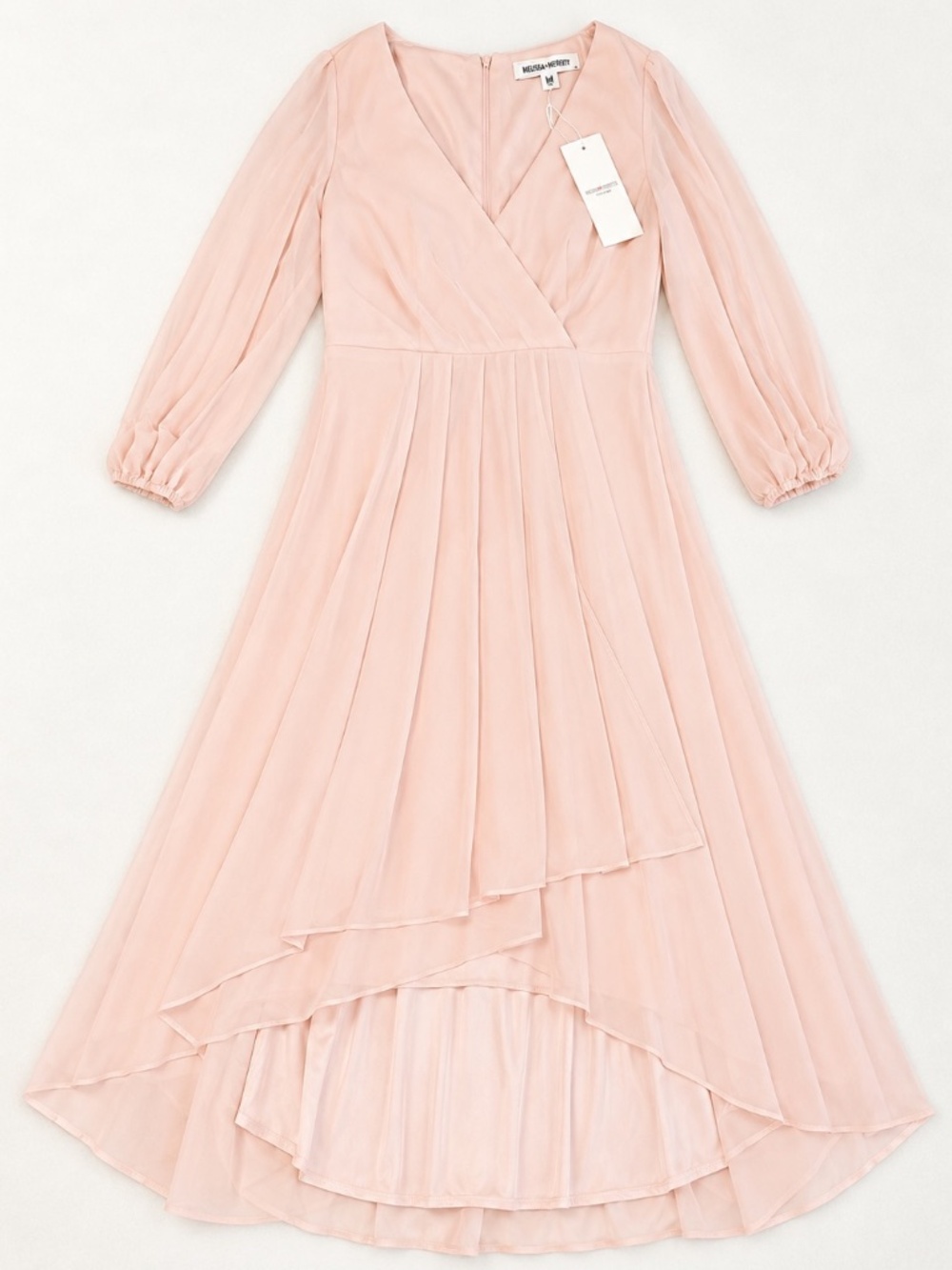 NWT Ever-Pretty Blush Pink Chiffon High Low Maxi Dress Size 8